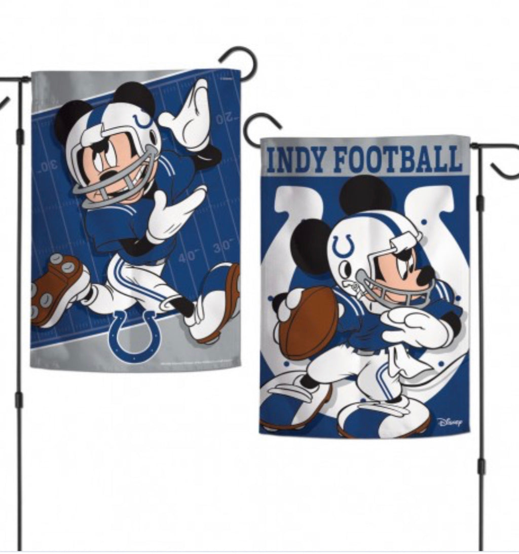 Indianapolis Colts Mickey Mouse 2 Sided Garden Flag 12.5" X 18" - AtlanticCoastSports
