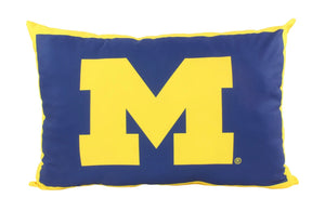 NCAA Michigan Wolverines Fully Stuffed Big Logo Pillow - AtlanticCoastSports