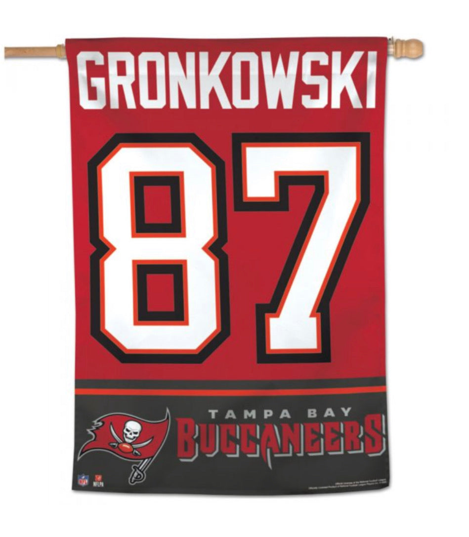 Tampa Bay Buccaneers Vertical Flag 28" X 40" ROB GRONKOWSKI - AtlanticCoastSports