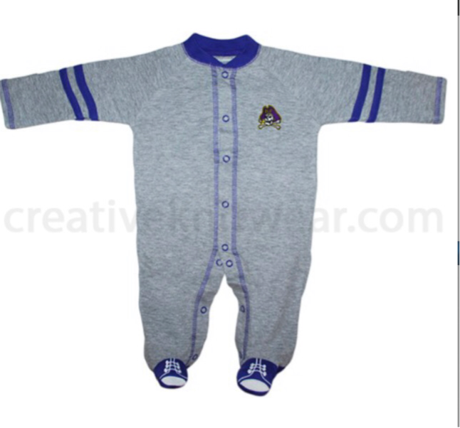 East Carolina Pirates Sports Shoe Footed Romper - AtlanticCoastSports