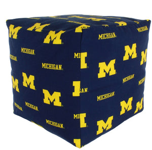 NCAA Michigan Wolverines Cubed Bean Bag Pouf - AtlanticCoastSports