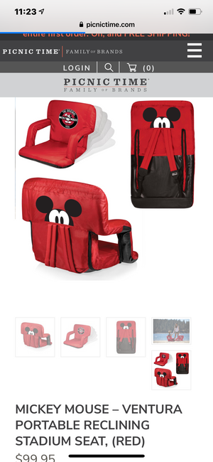 Mickey Mouse Ventura Portable Reclining Stadium Seat - AtlanticCoastSports