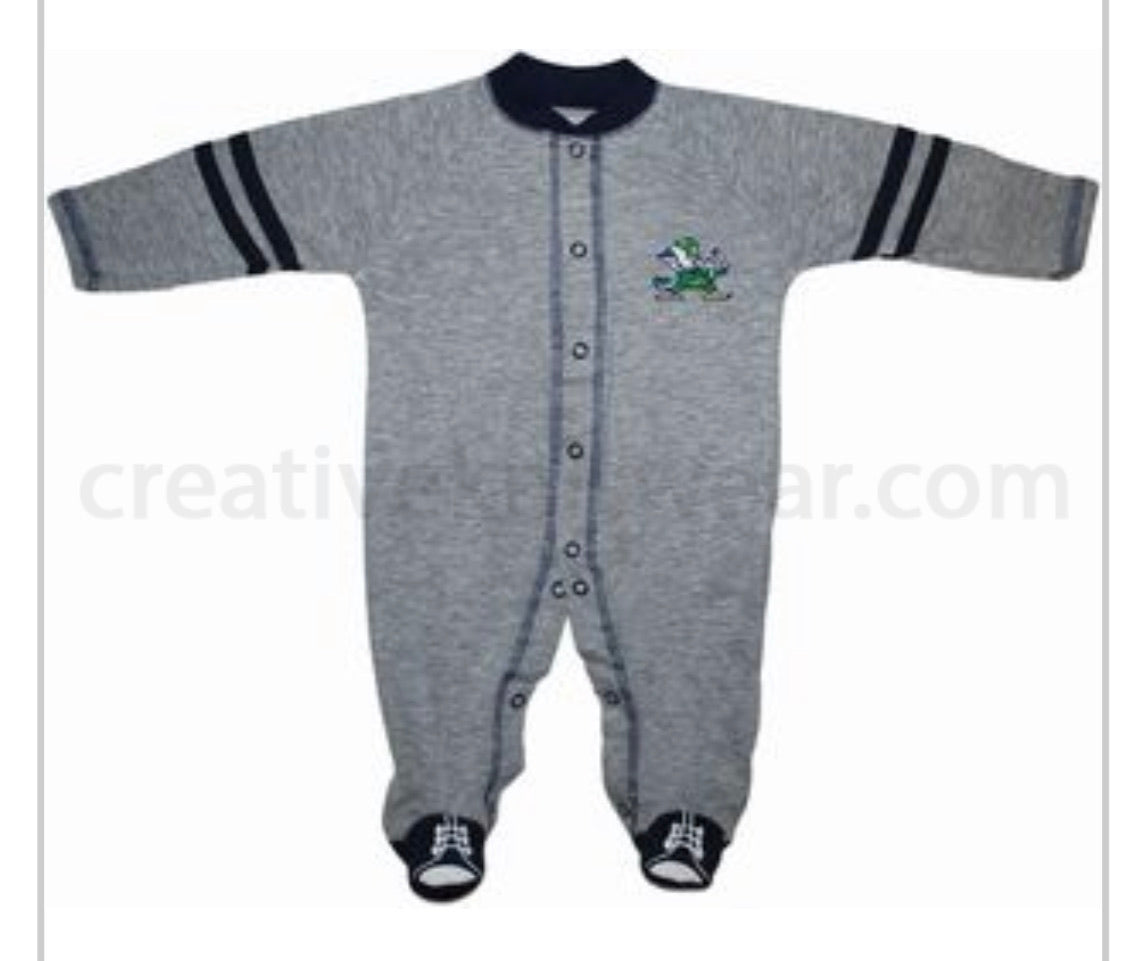 Notre Dame Fighting Irish Sports Shoe Footed Romper - AtlanticCoastSports