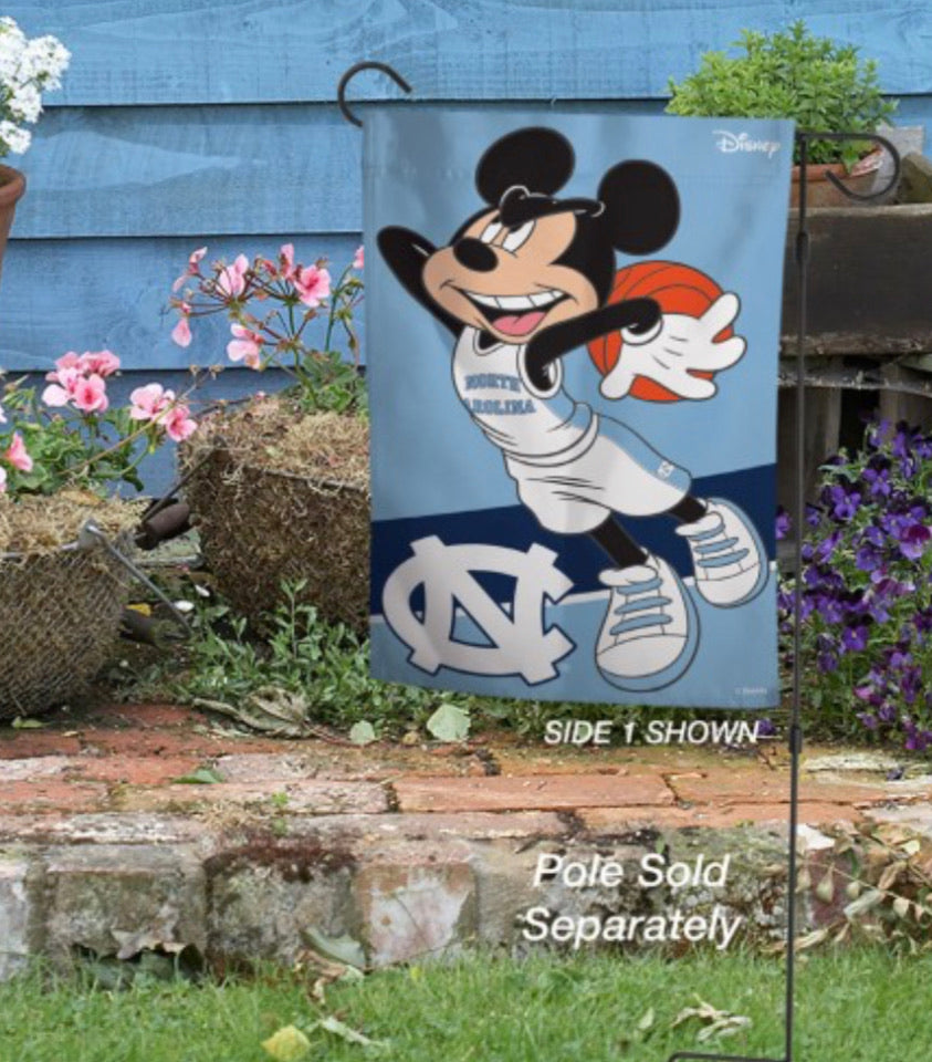 UNC Tar Heels Mickey Mouse 2 Sided Garden Flag 12.5" X 18" - AtlanticCoastSports