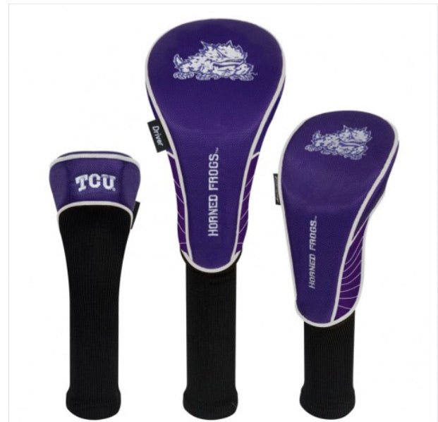 Texas Christian University set of 3 Golf Head Covers - AtlanticCoastSports