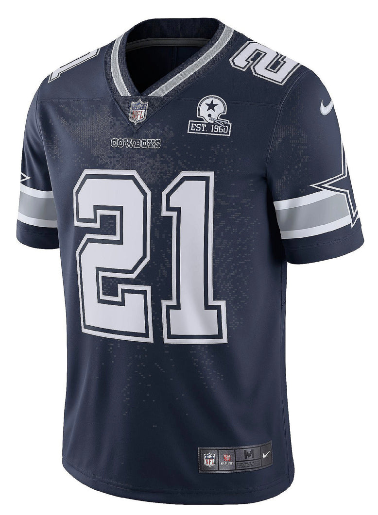 Dallas Cowboys Ezekiel Elliott #21 Nike 1960 Navy Vapor Limited Jersey - AtlanticCoastSports