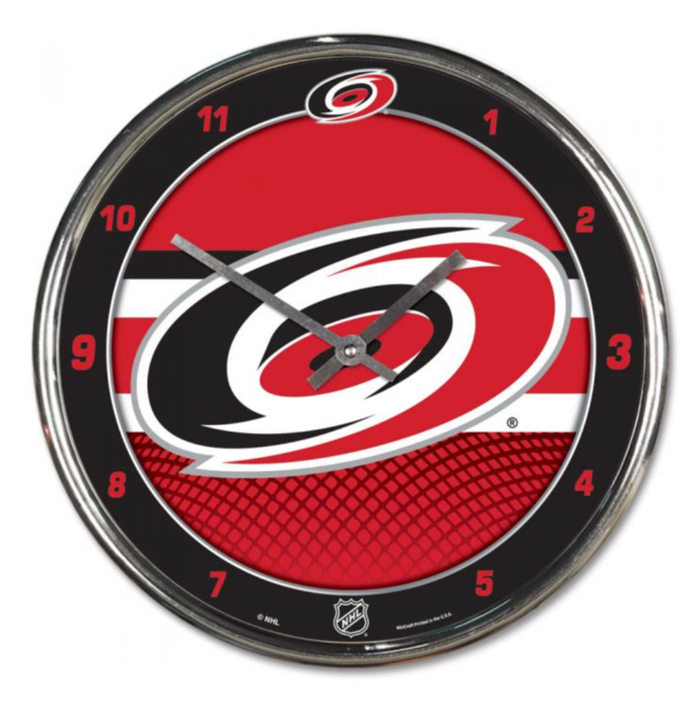 Carolina Hurricanes Crome Wall Clock 12.75” - AtlanticCoastSports