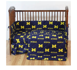NCAA Michigan Wolverines 5 Piece Baby Crib Set - AtlanticCoastSports