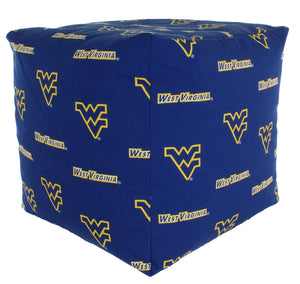 NCAA West Virginia Mountaineers Cubed Bean Bag Pouf - AtlanticCoastSports