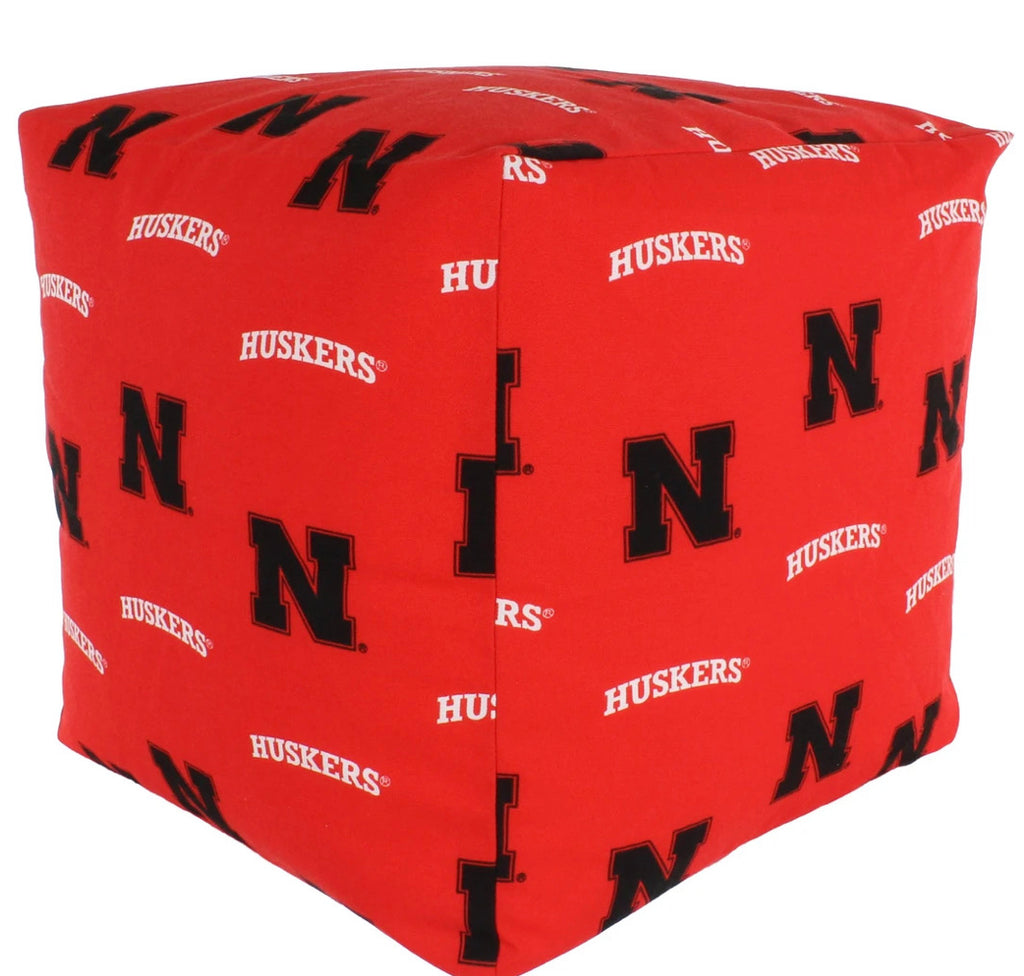 NCAA Nebraska Cornhuskers Cubed Bean Bag Pouf - AtlanticCoastSports