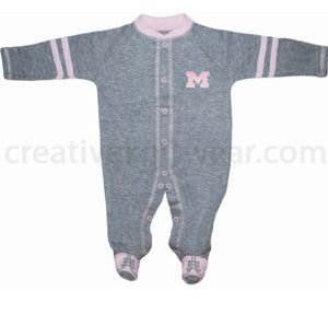 Michigan Wolverines Sports Shoe Footed Romper - AtlanticCoastSports