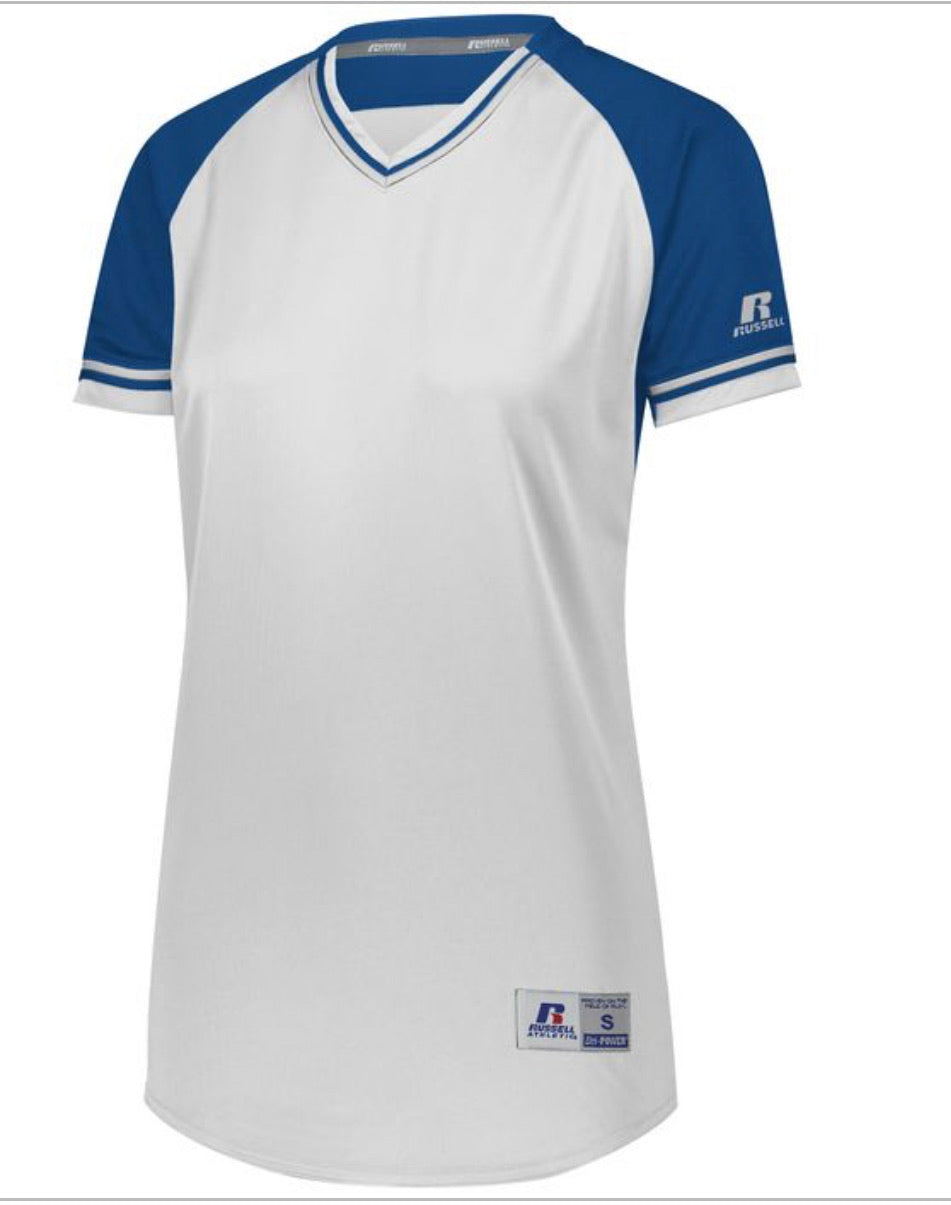 Russell Custom  Printed Ladies Classic V-Neck Softball Jerseys - AtlanticCoastSports