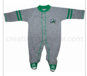 Notre Dame Fighting Irish Sports Shoe Footed Romper - AtlanticCoastSports