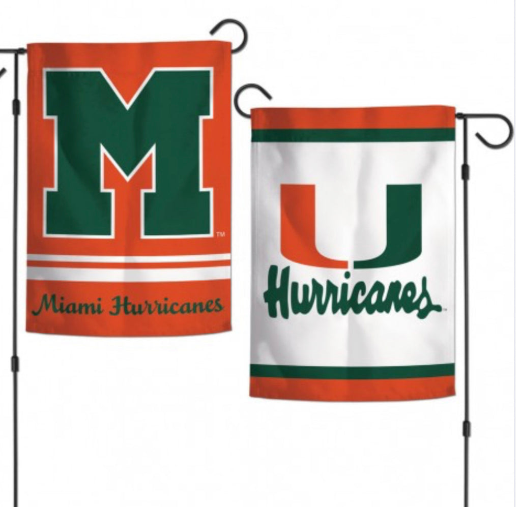 Miami Hurricanes 2 SIded Garden Flag 12.5" X 18" - AtlanticCoastSports