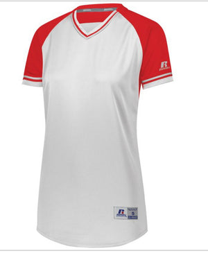 Russell Custom  Printed Ladies Classic V-Neck Softball Jerseys - AtlanticCoastSports