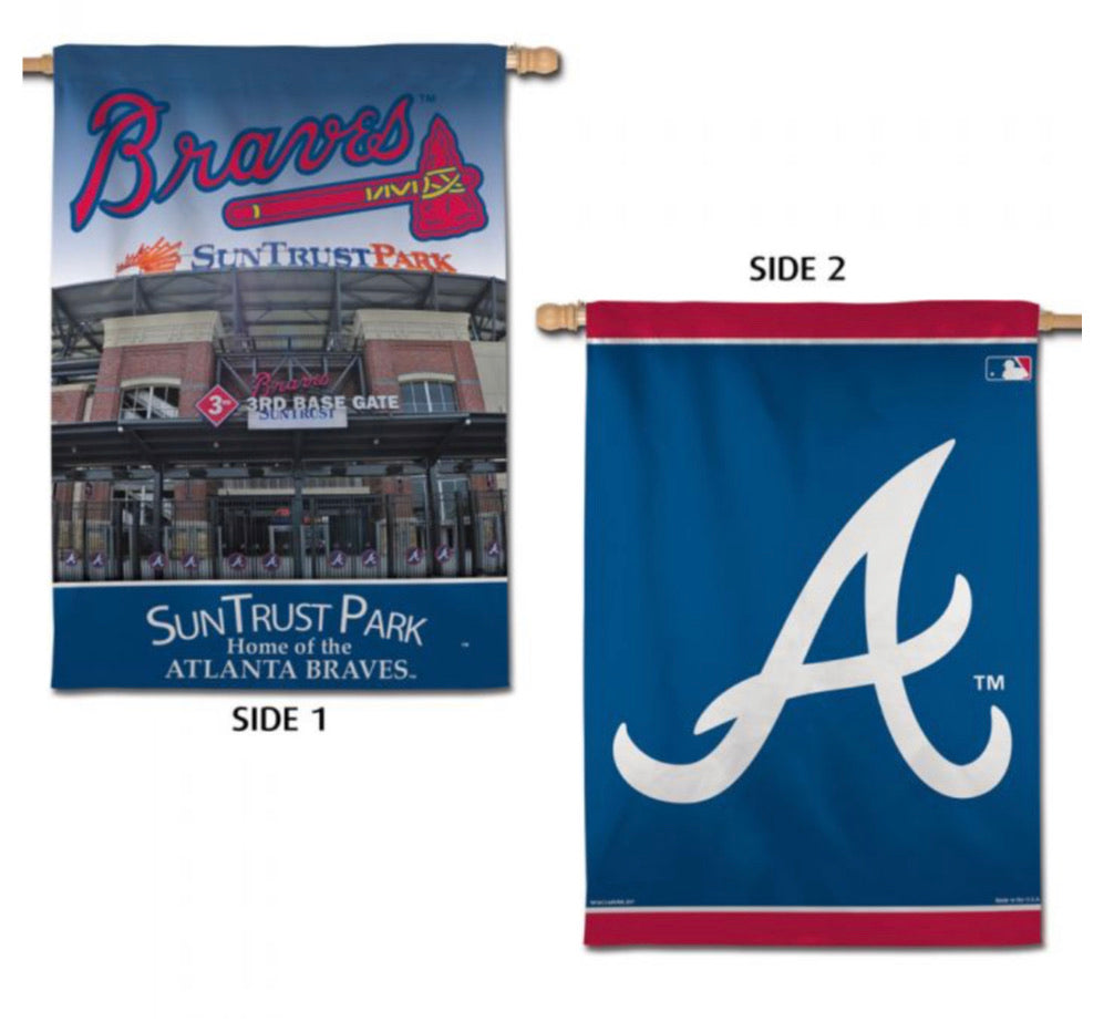 Atlanta Braves 2 Sided Vertical Flag 28” X 40” - AtlanticCoastSports