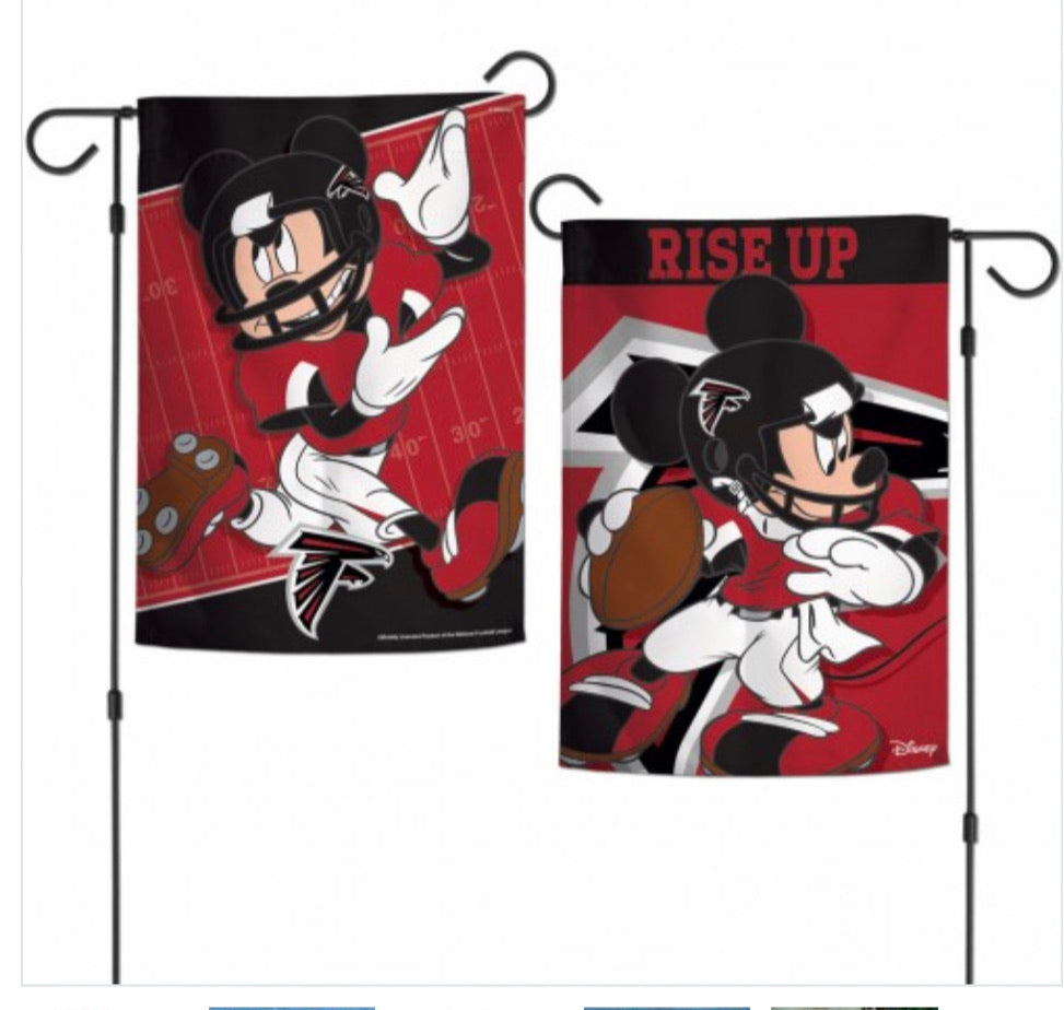 Atlanta Falcons Mickey Mouse 2 Sided Garden Flag 12.5" X 18" - AtlanticCoastSports