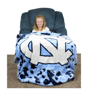 NCAA North Carolina Tar Heels Huge Raschel Throw Blanket - AtlanticCoastSports