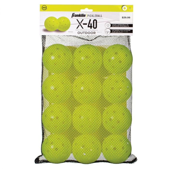 X-40 Pickleball - Optic Yellow - 12 Pack - AtlanticCoastSports