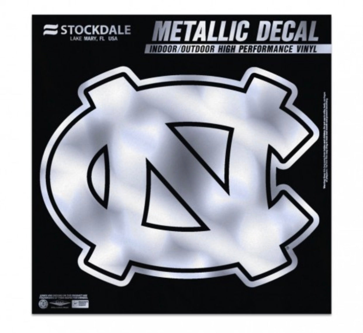 NORTH CAROLINA, UNIVERSITY OF METALLIC WINDOW DECALS 6" X 6" - AtlanticCoastSports