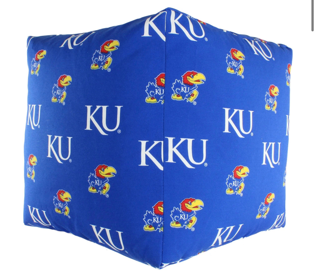 NCAA Kansas Jayhawks Cubed Bean Bag Pouf - AtlanticCoastSports