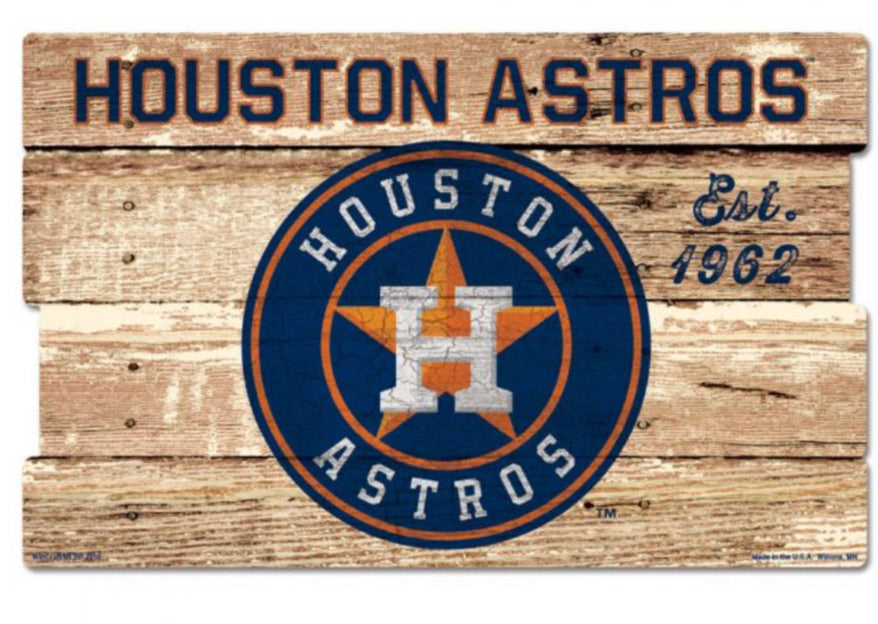 Houston Astros Wood Sign 19” x 30”   3/8” Thick - AtlanticCoastSports