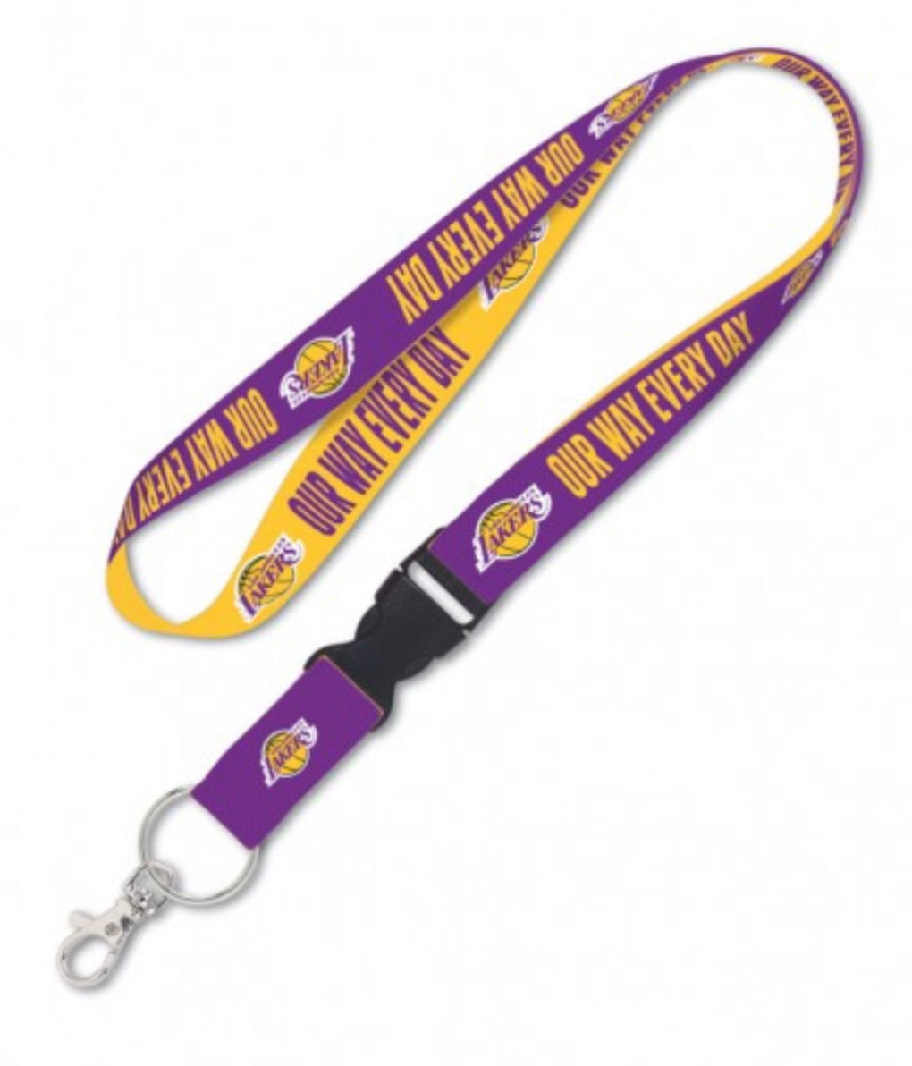 LOS ANGELES LAKERS SLOGAN LANYARD W/DETACHABLE BUCKLE 1" - AtlanticCoastSports