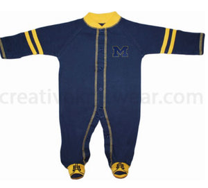 Michigan Wolverines Sports Shoe Footed Romper - AtlanticCoastSports