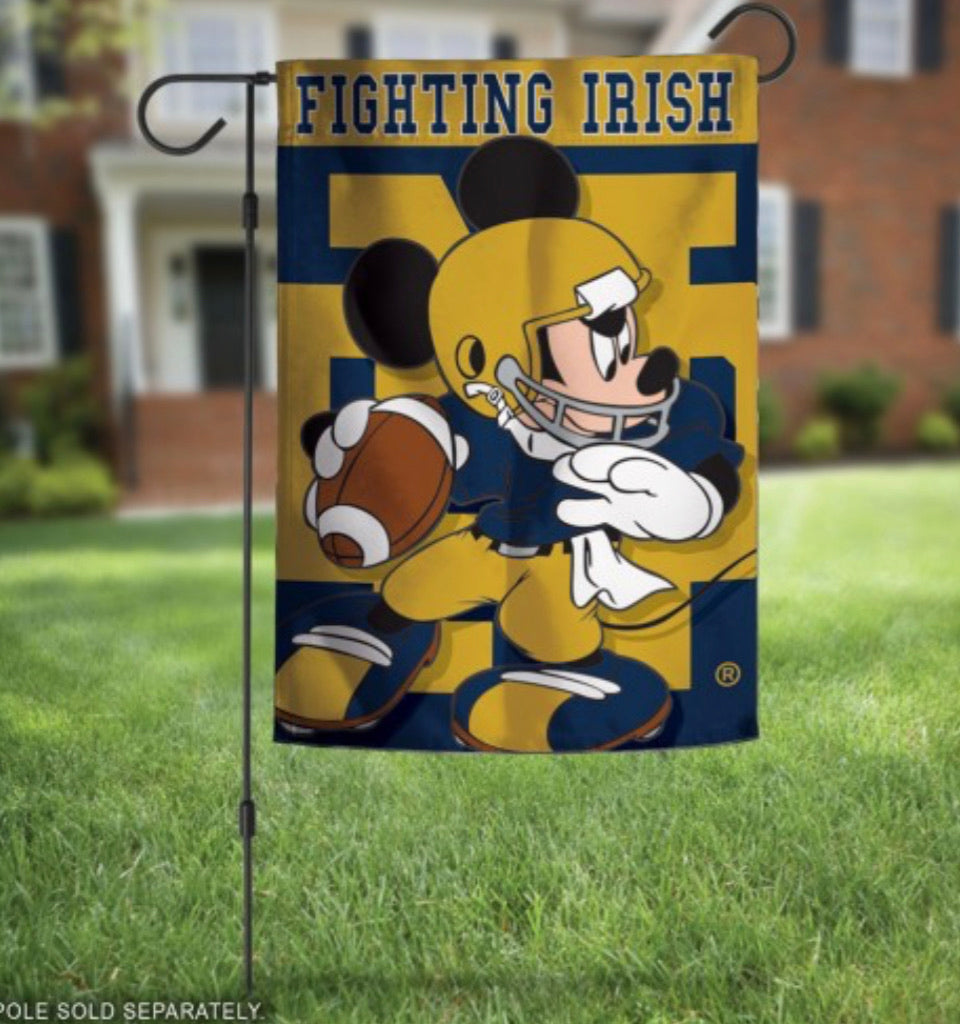 Notre Dame / Disney Mickey Mouse Garden Flag 12" X 18" - AtlanticCoastSports