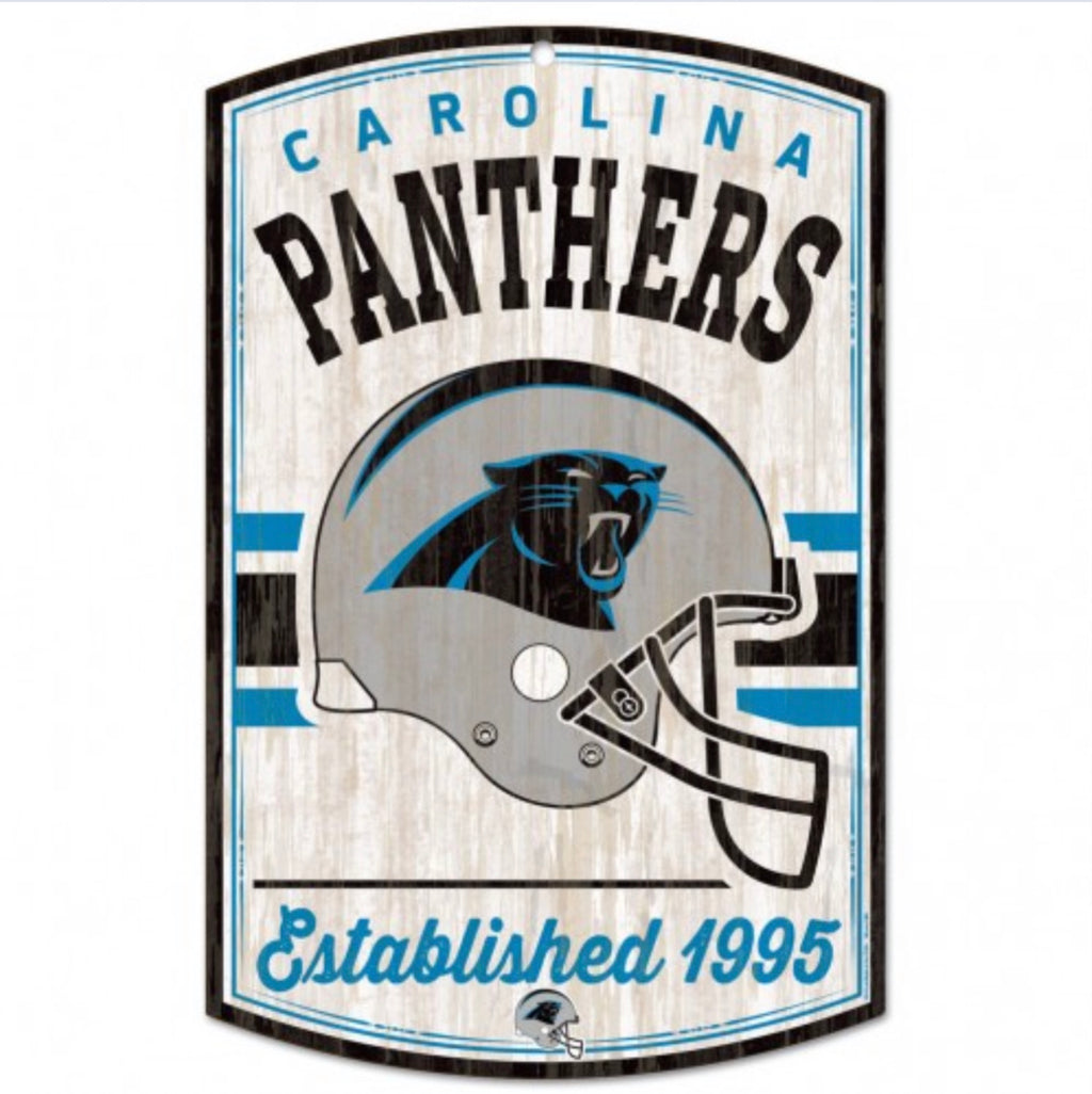 Carolina Panthers / Classic Logo Retro Wood Sign 11" X 17" 1/4" Thick - AtlanticCoastSports