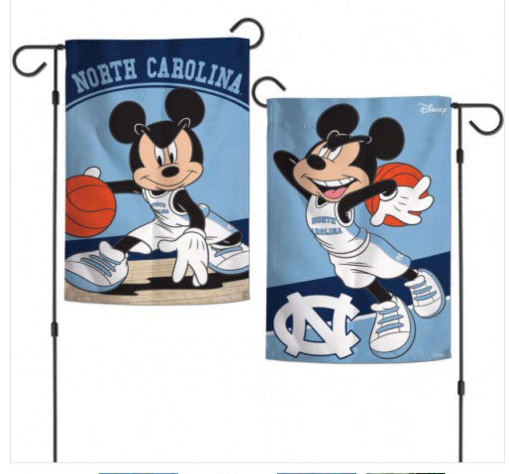 UNC Tar Heels Mickey Mouse 2 Sided Garden Flag 12.5" X 18" - AtlanticCoastSports