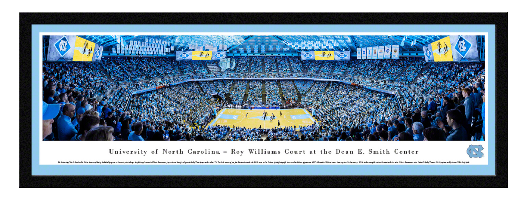 North Carolina Tar Heels Basketball Panoramic Poster - Dean Smith Center - AtlanticCoastSports