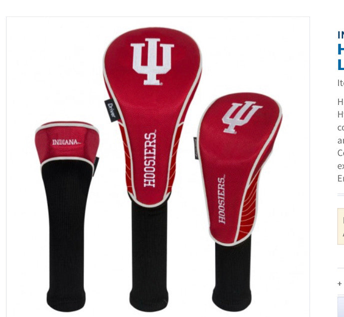 Indiana University 3 Set Golf Headcover - AtlanticCoastSports