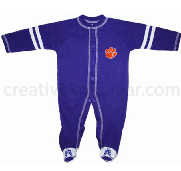Clemson Tigers Sports Shoe Footed Romper - AtlanticCoastSports