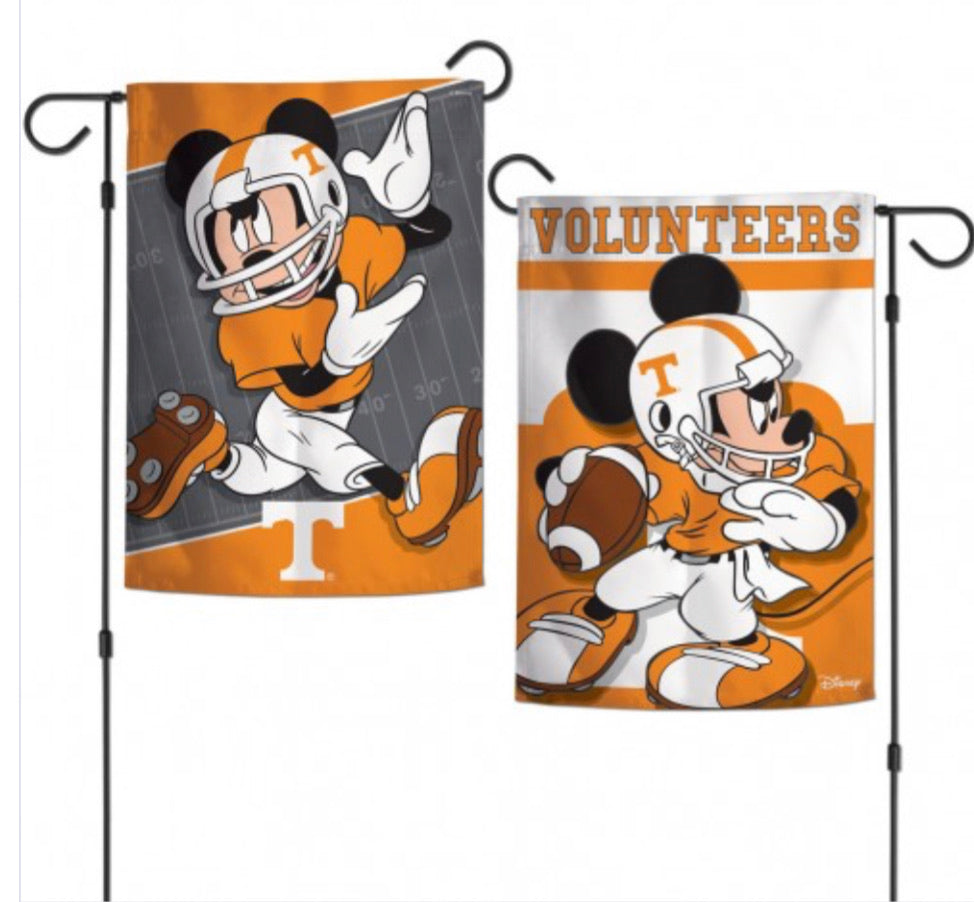 Tennessee Vols Mickey Mouse 2 SIded  Garden Flag 12.5" X 18" - AtlanticCoastSports