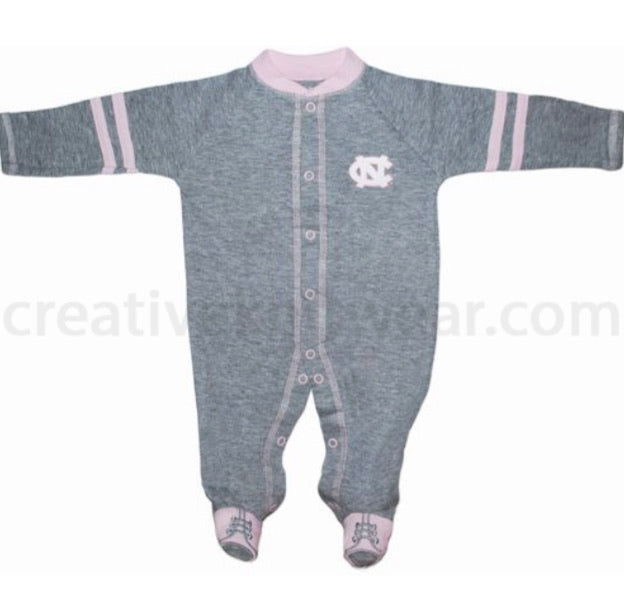 North Carolina Tar Heels Sports Shoe Footed Romper - AtlanticCoastSports