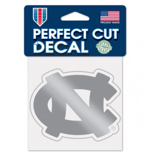 NORTH CAROLINA, UNIVERSITY OF SILVER DECAL METALLIC 4" X 4" - AtlanticCoastSports