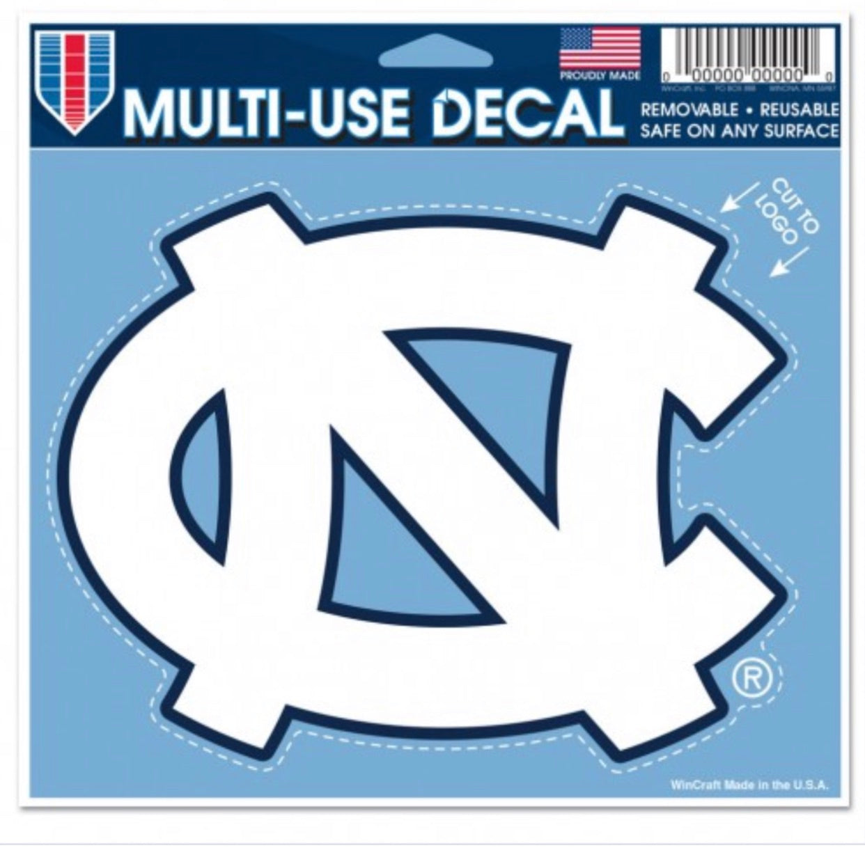 NORTH CAROLINA, UNIVERSITY OF MULTI-USE DECAL - CUT TO LOGO 5" X 6" - AtlanticCoastSports