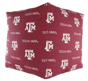 NCAA Texas A&M Aggies Cubed Bean Bag Pouf - AtlanticCoastSports