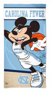 NORTH CAROLINA, UNIVERSITY OF / DISNEY MICKEY MOUSE BASKETBALL SPECTRA BEACH TOWEL 30" X 60" - AtlanticCoastSports