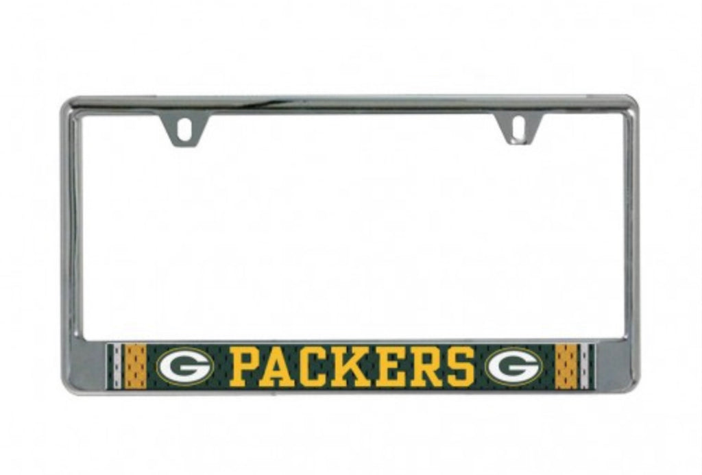 GREEN BAY PACKERS JERSEY LIC PLATE FRAME B/O PRINTED - AtlanticCoastSports