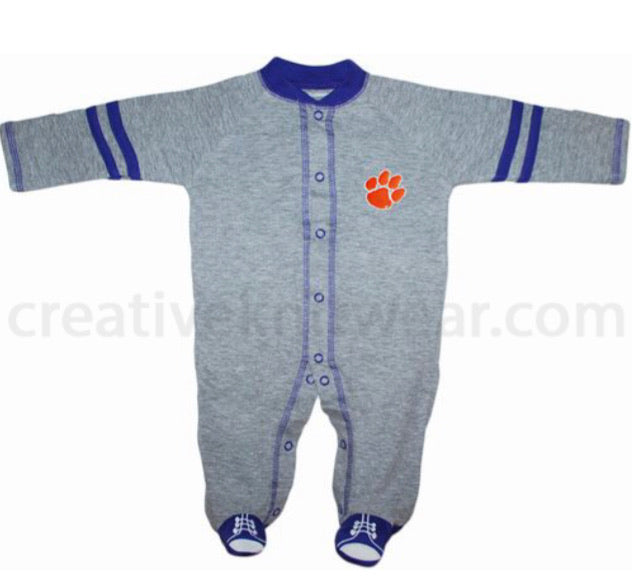 Clemson Tigers Sports Shoe Footed Romper - AtlanticCoastSports