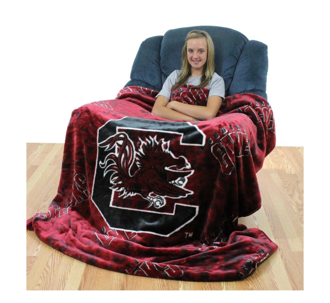 NCAA South Carolina Gamecocks Huge Raschel Throw Blanket - AtlanticCoastSports