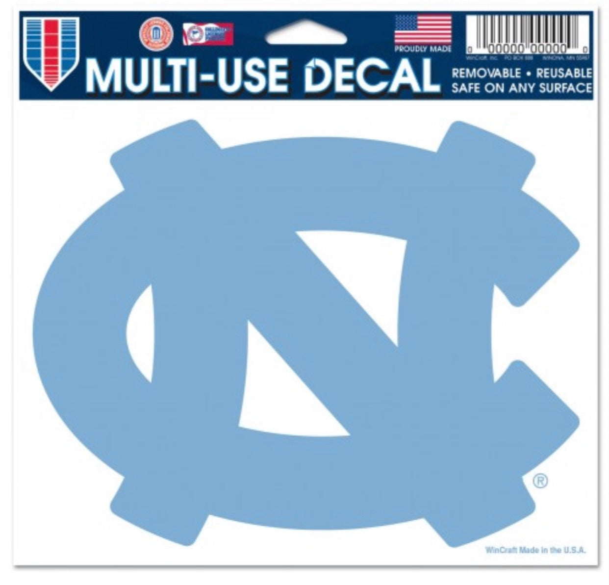 NORTH CAROLINA, UNIVERSITY OF MULTI-USE DECAL -CLEAR BCKRGD 5" X 6" - AtlanticCoastSports
