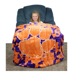 NCAA Clemson Tigers Huge Raschel Throw Blanket - AtlanticCoastSports