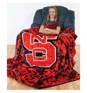 NCAA NC State Wolfpack Huge Raschel Throw Blanket - AtlanticCoastSports