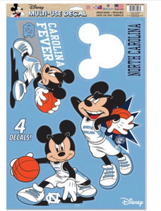 NORTH CAROLINA, UNIVERSITY OF / DISNEY MICKEY MOUSE BASKETBALL MULTI-USE DECAL 11" X 17" - AtlanticCoastSports