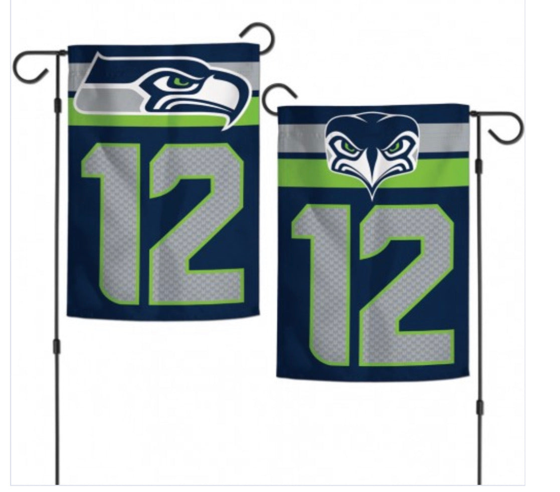 Seattle Seahawks 12th man 2 SIded Garden Flag 12.5" X 18" - AtlanticCoastSports