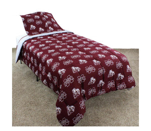 Mississippi State Bulldogs Reversible Cotton King Size Comforter Set Free Shipping - AtlanticCoastSports