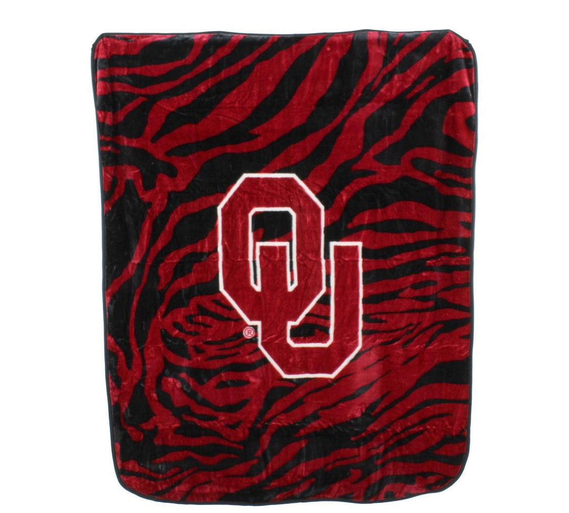 NCAA Oklahoma Sooners Soft Raschel Throw Blanket - AtlanticCoastSports